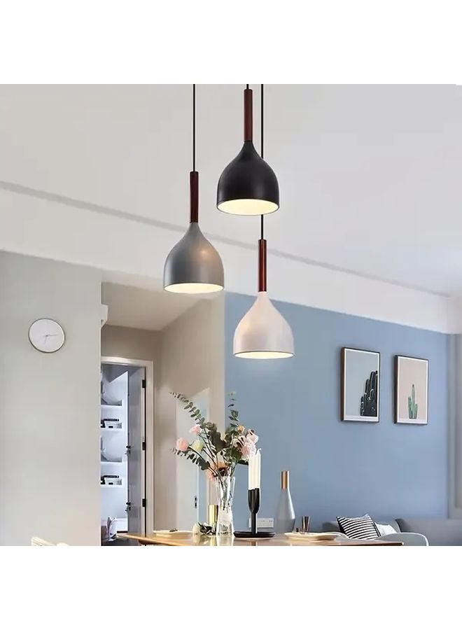 Black Modern Industrial Pendant Light Adjustable Rope Semi Flush Mount Kitchen Island Dining Room - Image 4